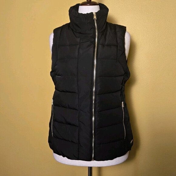 Calvin Klein PERFORMANCE Zip Up Black Quilted Vest Size Medium Security EUC - Picture 1 of 9